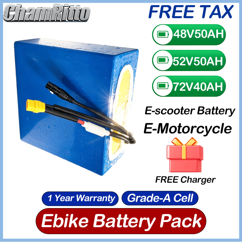 72V 50Ah 21700 Lithium Battery - بطارية دراجة كهربائية 48 فولت 52