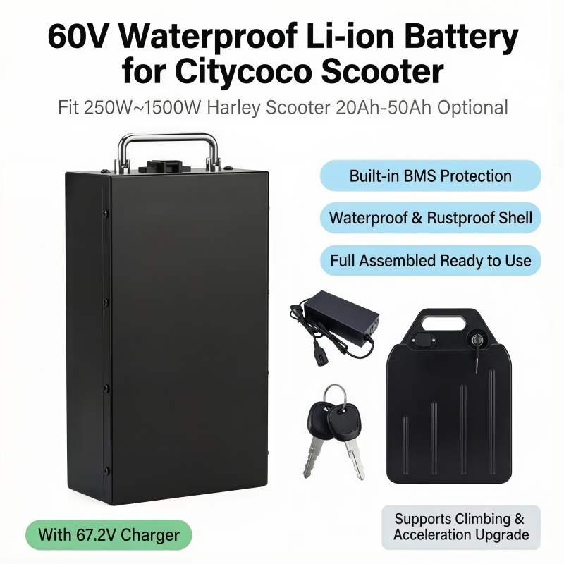 60V 50Ah Electric Scooter Battery - بطارية ليثيوم سريعة التبديل 60 فولت،