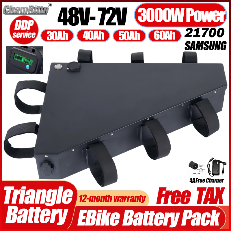 72V 50Ah 21700 Lithium Battery - دراجة كهربائية 36 فولت 48 فولت