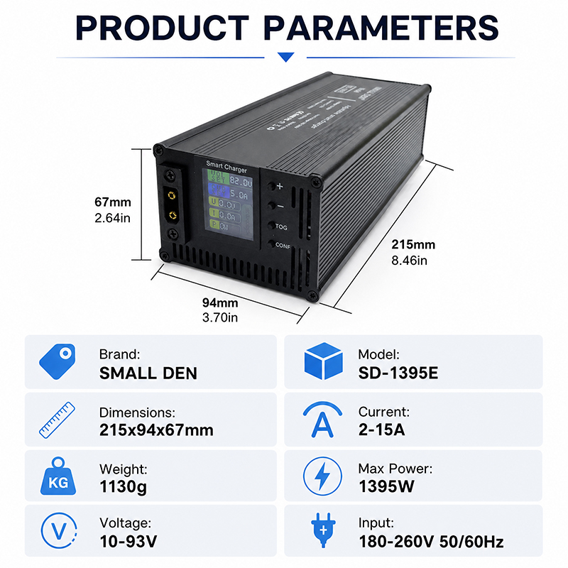 54.6V 67.2V 84V 5A 8A 10A 12A  - مراجعة 84V 20A Smart Charger وسعره