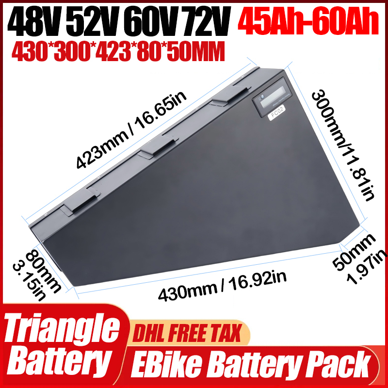 دراجة كهربائية 36 فولت 48 فولت - مراجعة 72V 50Ah 21700 Lithium Battery وسعره