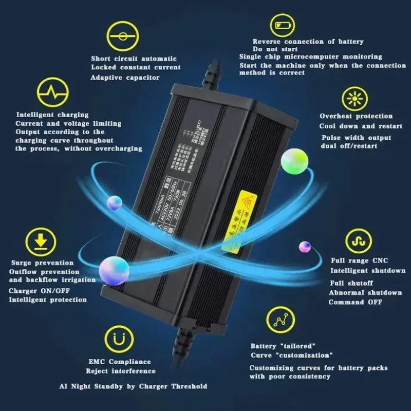 72 فولت 20S 84 فولت الذكية Lif - مراجعة 84V 20A Smart Charger وسعره